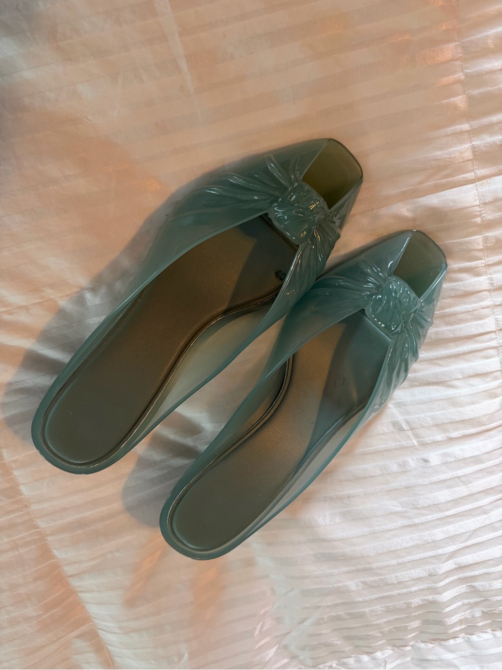 Womens Slip-On Knot Detail Mules in Teal